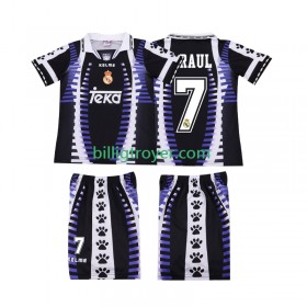 Billige Fotballdrakter Real Madrid RAUL 7 Barn Retro Tredjedraktsett 1997 1998 Kortermet